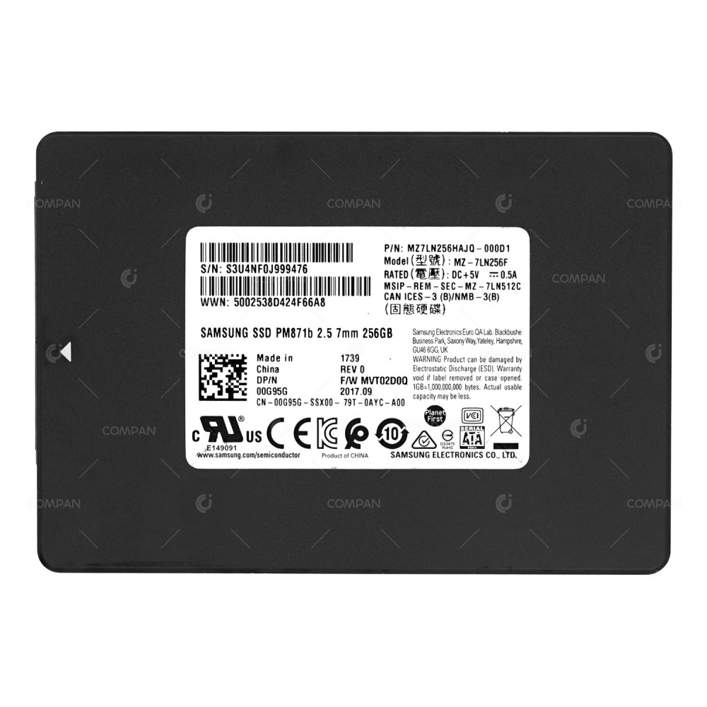 0G95G DELL 256GB 6G SSD 2.5" SFF 00G95G, MZ7LN256HAJQ-000D1